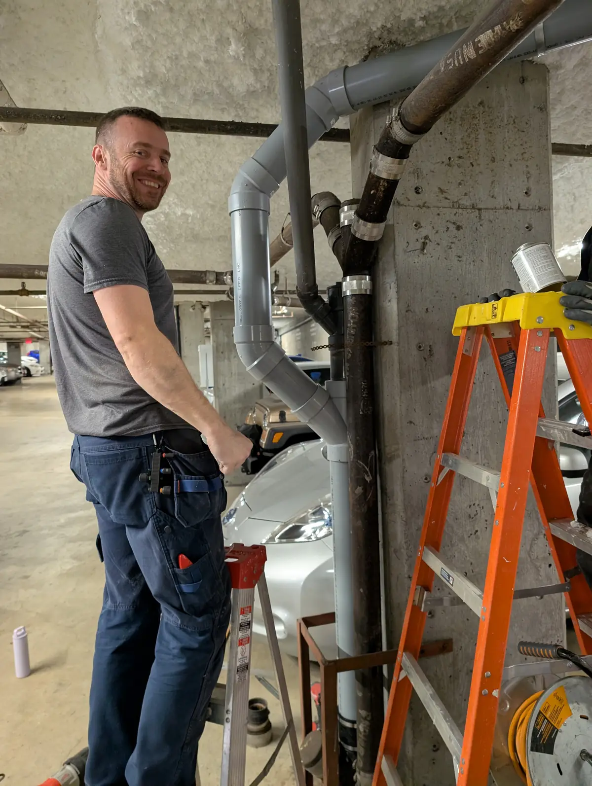Jon, owner of Paradigm Services, on a service call
